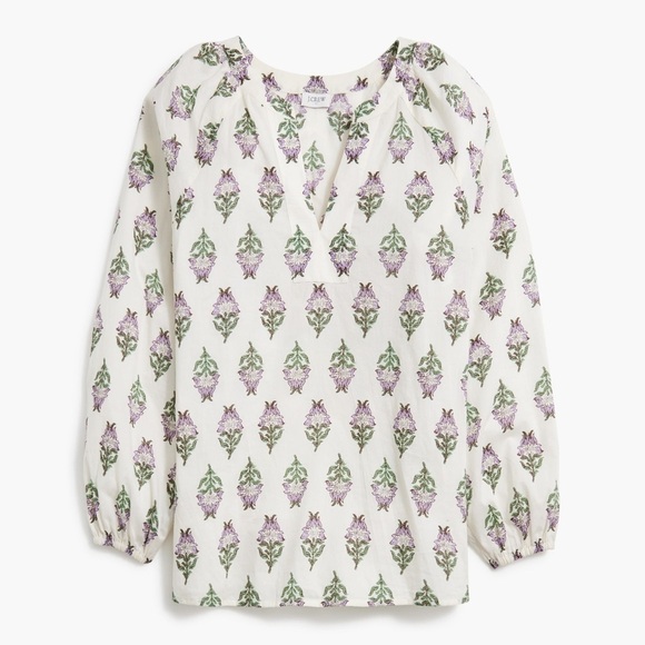 J crew printed popover blouse floral - Picture 1 of 2